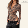 ZIA luipaard v-hals body