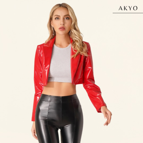 JADIE latex cropped jas