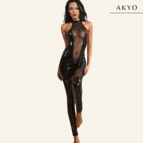 BROOKE latex mesh catsuit