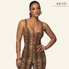 QUES mouwloze luipaard jumpsuit