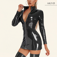 ZENIA lange mouw latex jurk