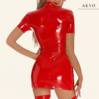 DALIA korte mouw latex jurk