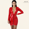 ARIANA latex v-hals jurk