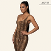 QUES mouwloze luipaard jumpsuit