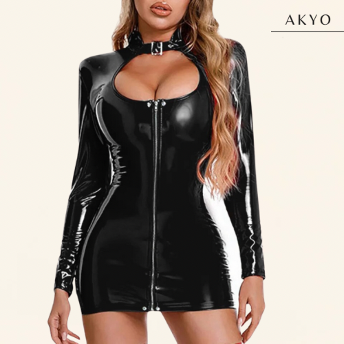 LEA lange mouwen latex jurk