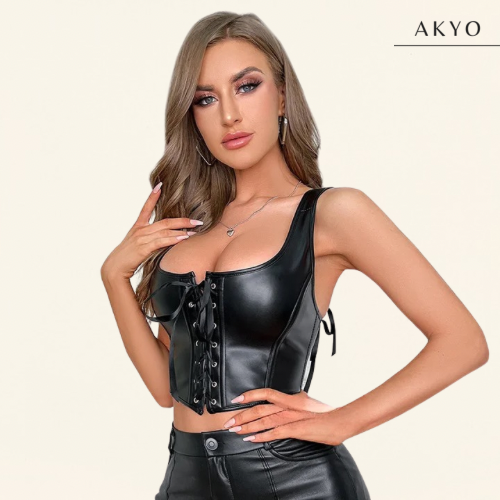 ISAI lederen croptop
